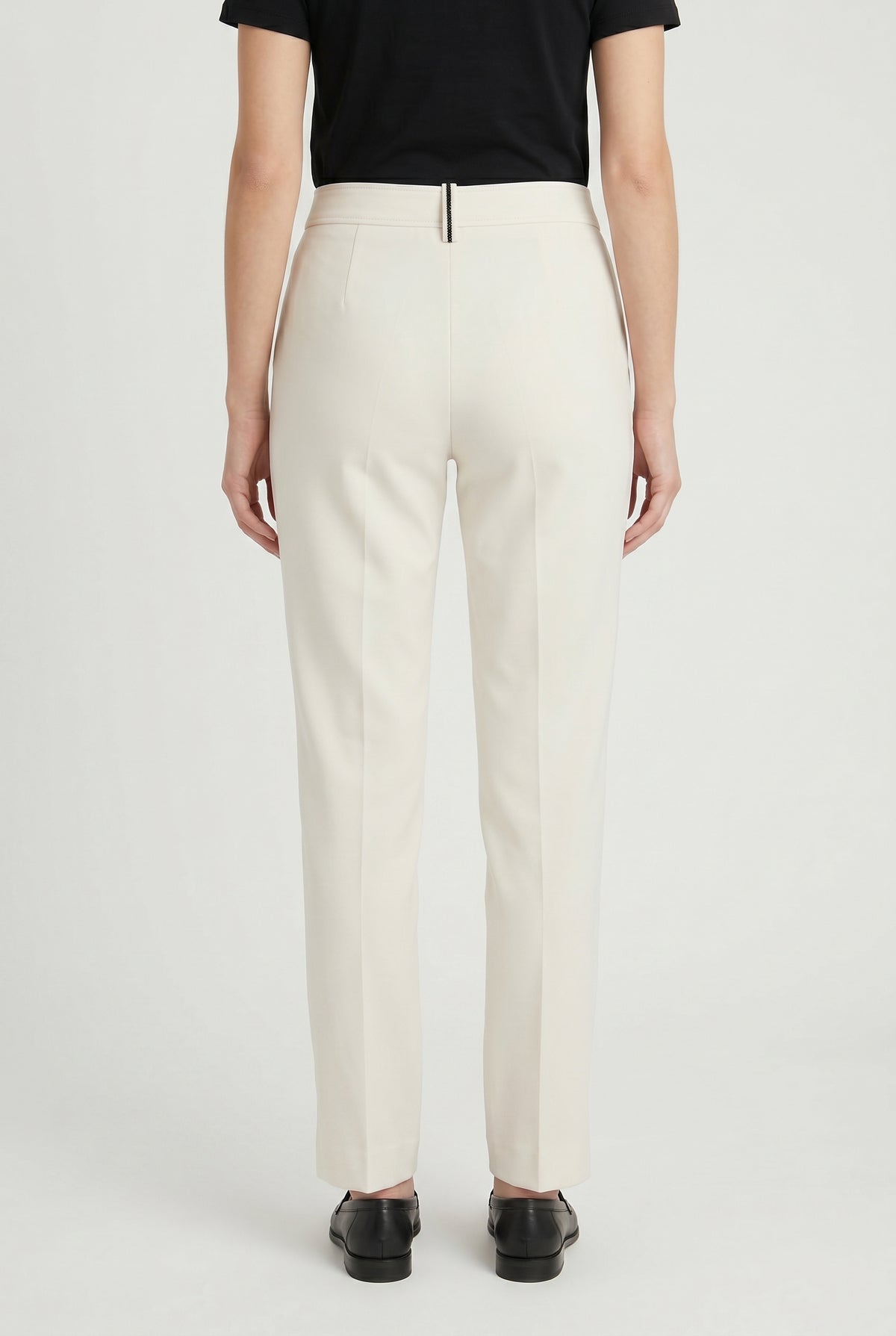 BRUNELLO CUCINELLI WOMEN'S OFF WHITE TAILORED TROUSERS
