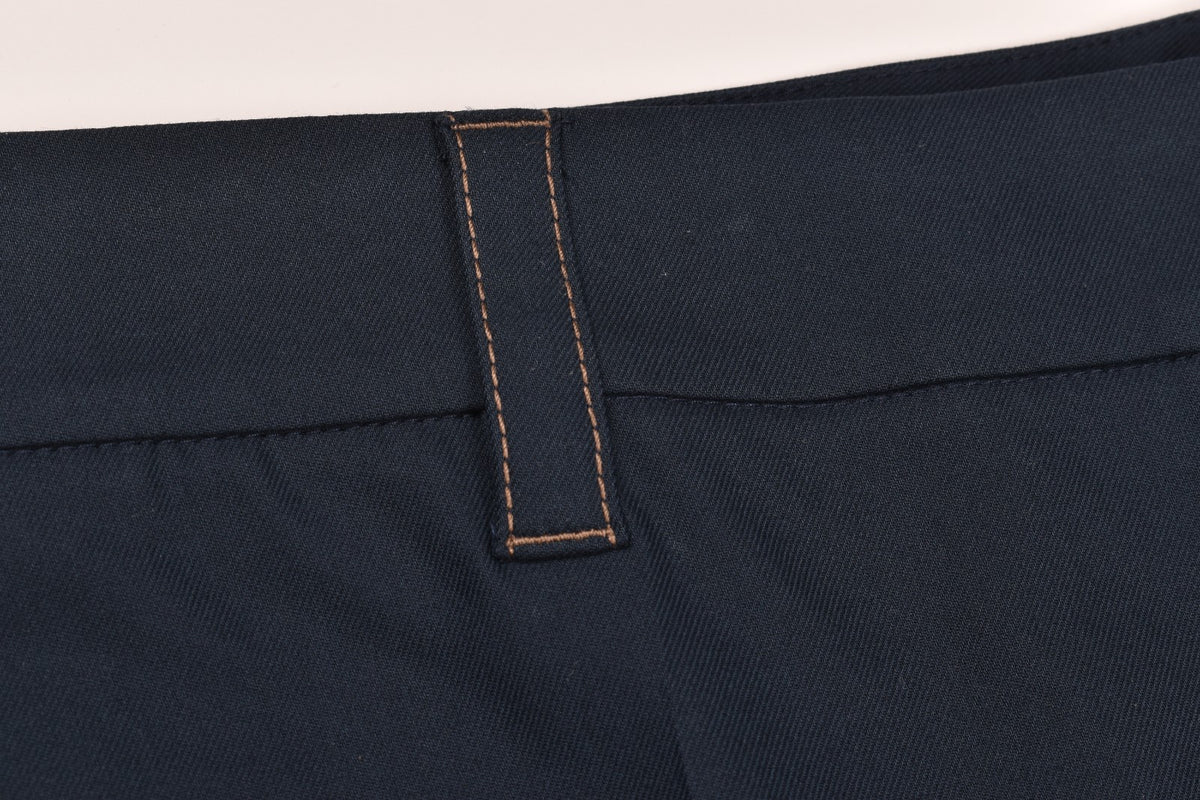 BRUNELLO CUCINELLI WOMEN'S DARK BLUE TAILORED TROUSERS