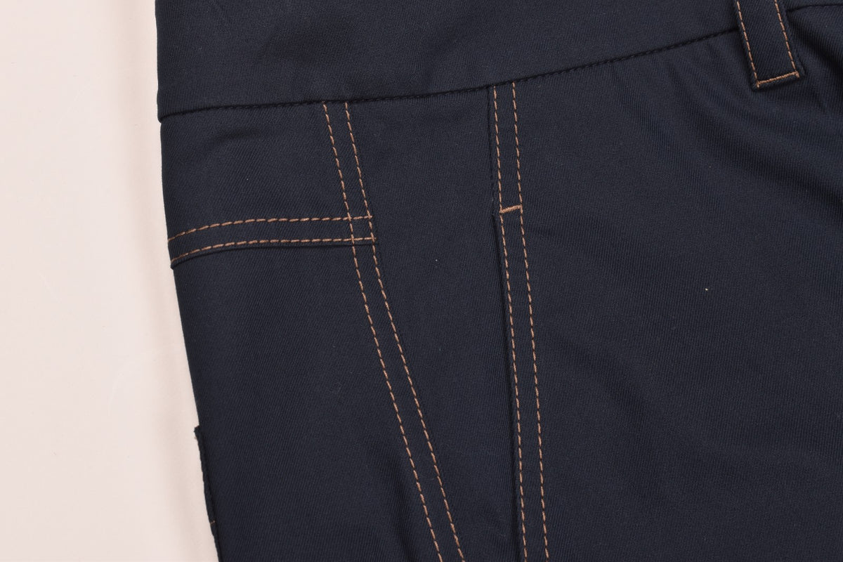 BRUNELLO CUCINELLI WOMEN'S DARK BLUE TAILORED TROUSERS