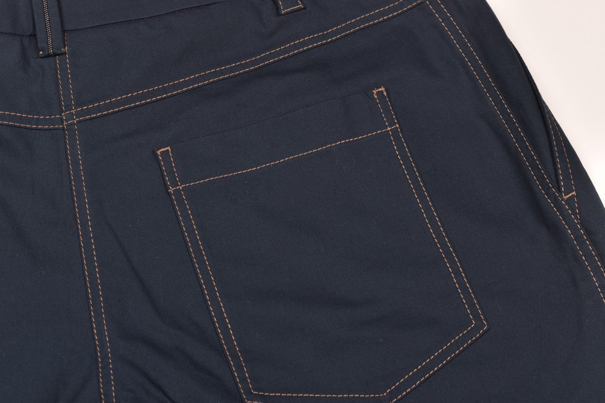 BRUNELLO CUCINELLI WOMEN'S DARK BLUE TAILORED TROUSERS