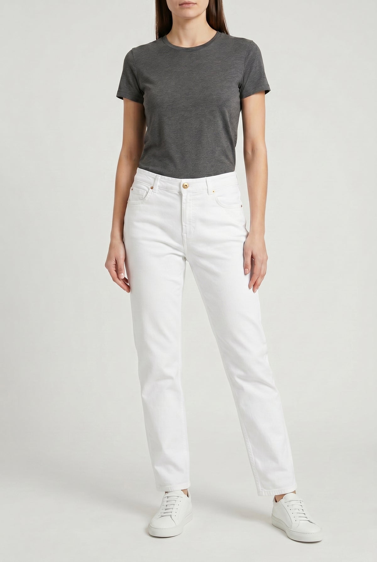BRUNELLO CUCINELLI WOMEN'S WHITE STRAIGHT LEG TROUSERS