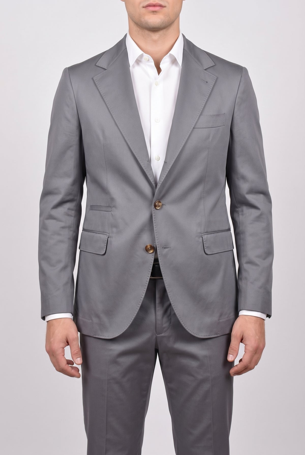 BRUNELLO CUCINELLI MEN'S MEDIUM GREY TAILORED BLAZER