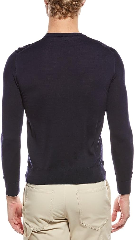 ELEVENTY MEN'S DARK BLUE FITTED SWEATER