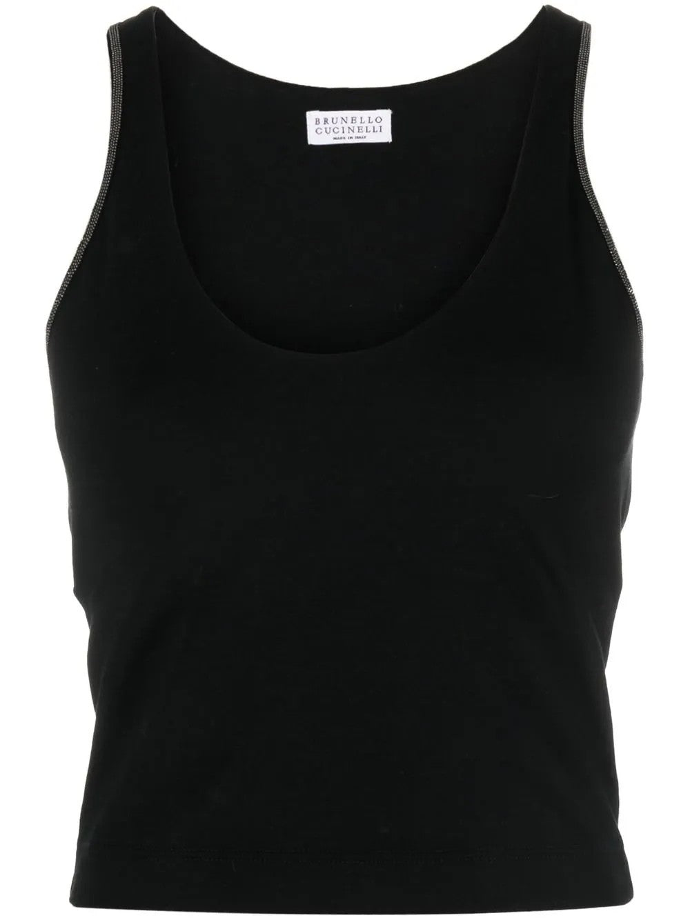 BRUNELLO CUCINELLI WOMEN'S BLACK STRETCH FITTED TANK TOP