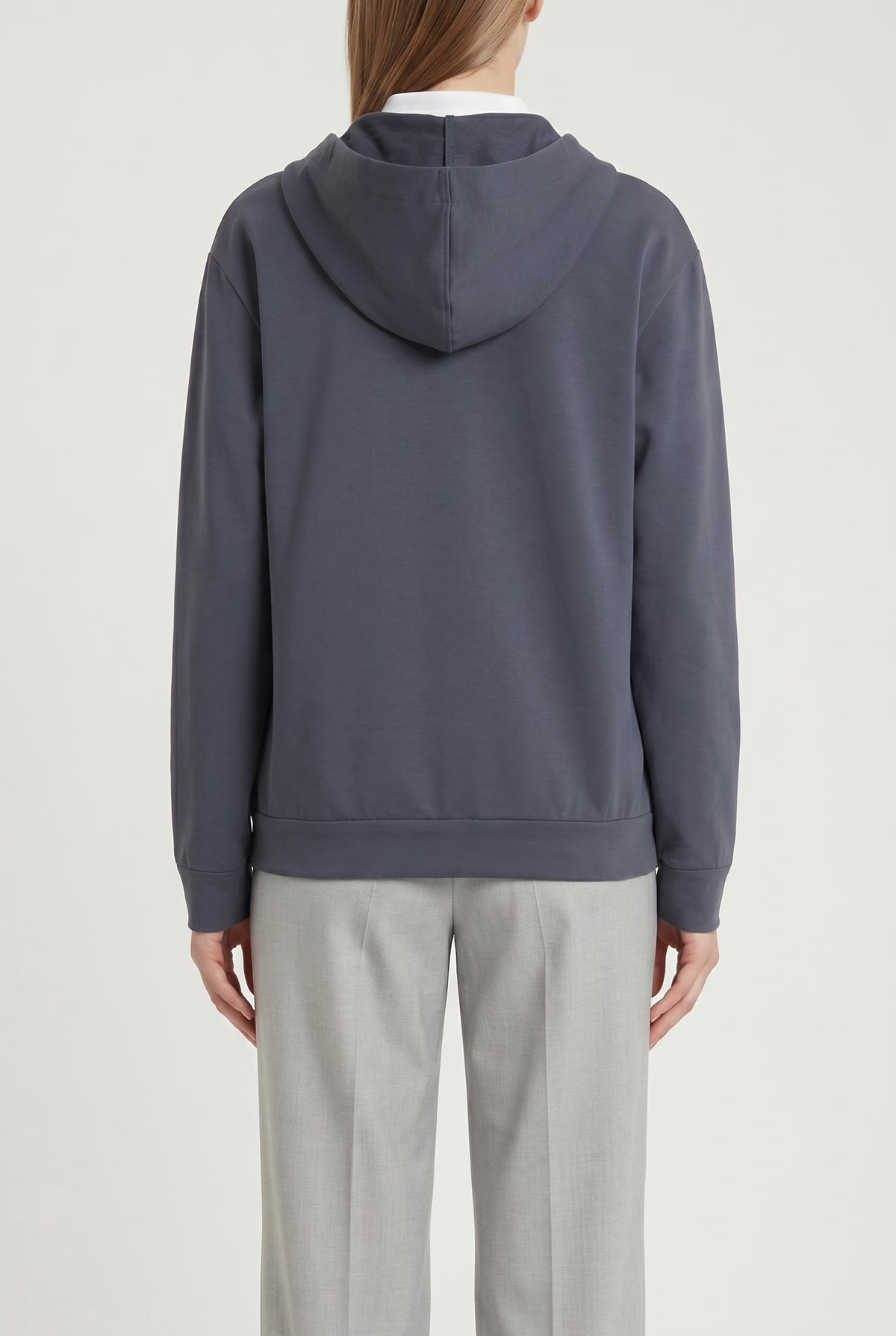 BRUNELLO CUCINELLI WOMEN'S DARK BLUE ZIP HOODIE
