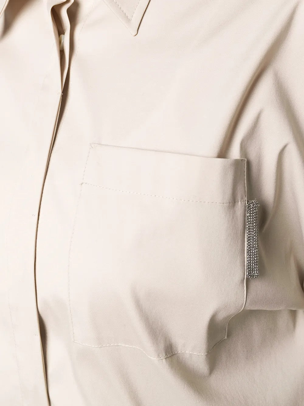 BRUNELLO CUCINELLI WOMEN'S LIGHT BEIGE RELAXED SHIRT