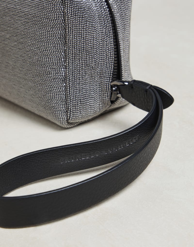 BRUNELLO CUCINELLI WOMEN'S GREY TEXTURED WRISTLET BAG