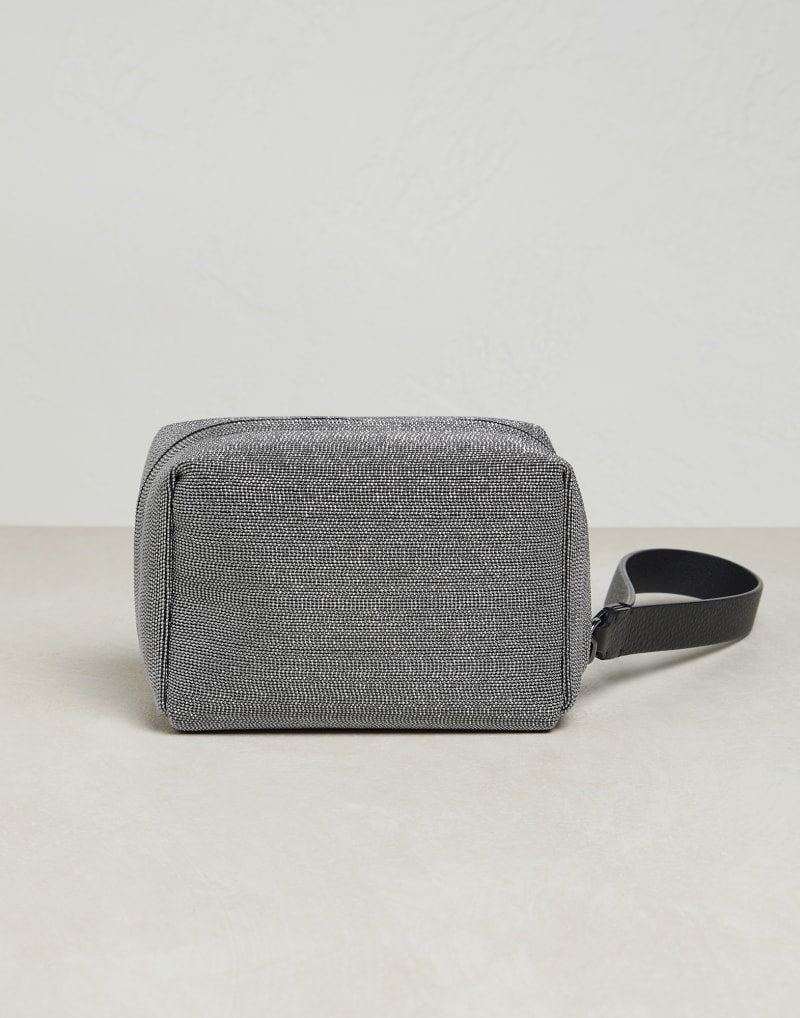 BRUNELLO CUCINELLI WOMEN'S GREY TEXTURED WRISTLET BAG