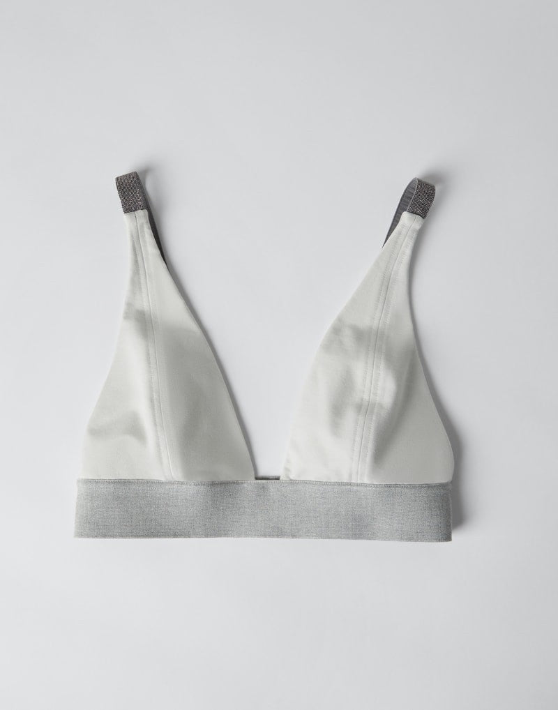 BRUNELLO CUCINELLI WOMEN'S OFF WHITE STRETCH BRALETTE