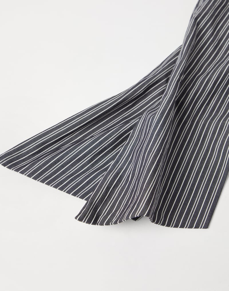 BRUNELLO CUCINELLI WOMEN'S DARK GREY STRIPED COTTON SCARF