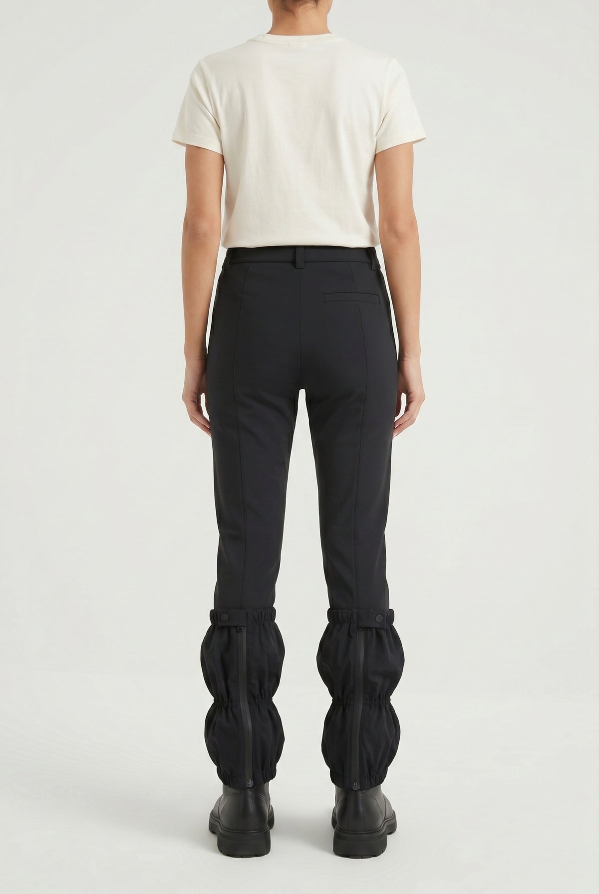 BRUNELLO CUCINELLI WOMEN'S BLACK GATHERED HEM TROUSERS