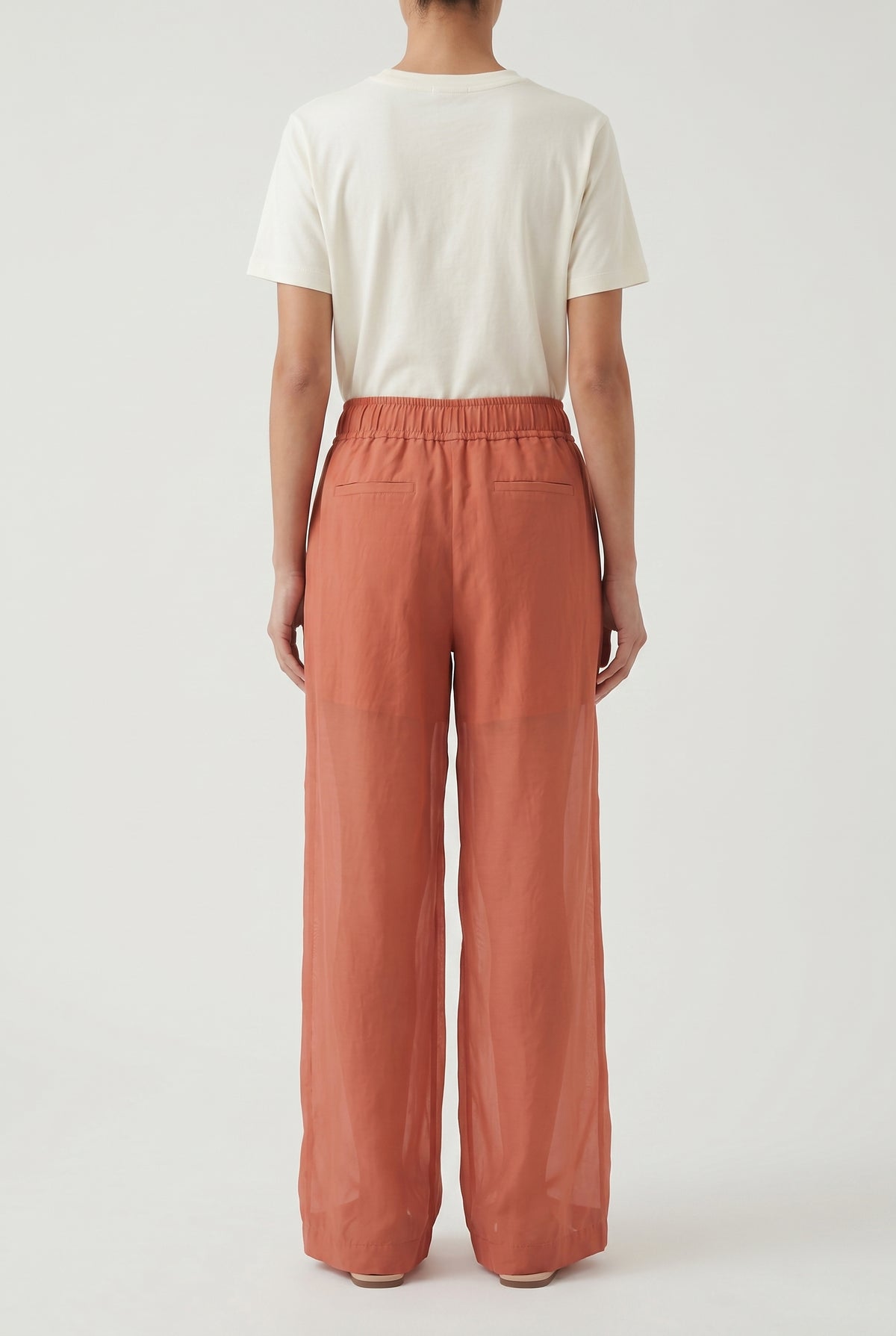 BRUNELLO CUCINELLI WOMEN'S RUST RELAXED WIDE LEG TROUSERS