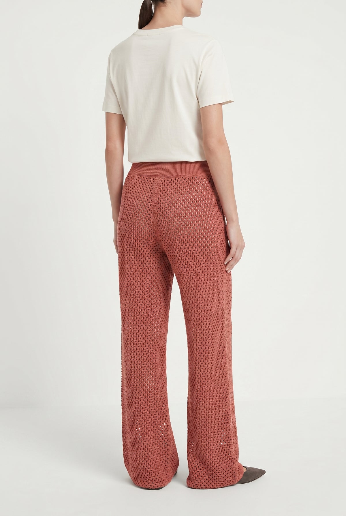 BRUNELLO CUCINELLI WOMEN'S RUST RELAXED KNIT TROUSERS