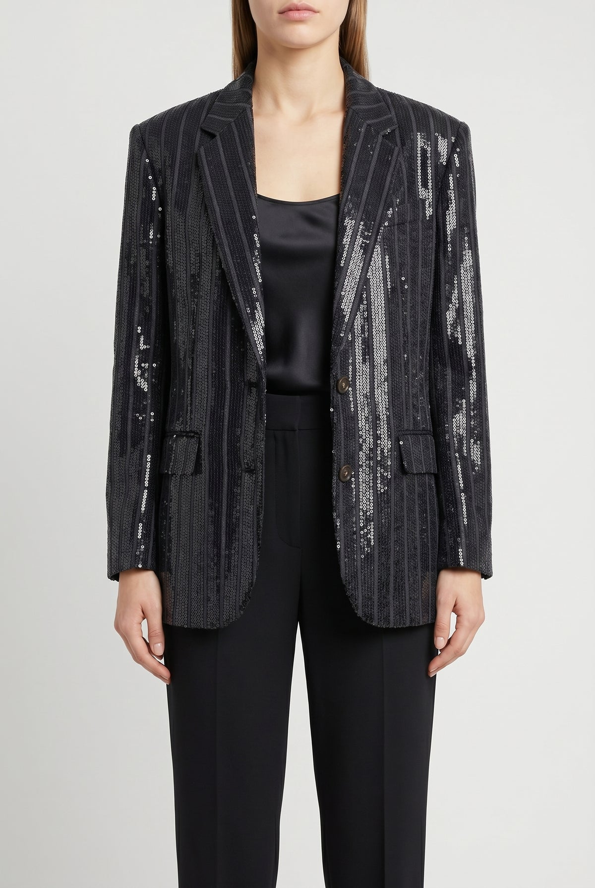 BRUNELLO CUCINELLI WOMEN'S BLACK OVERSIZED BLAZER