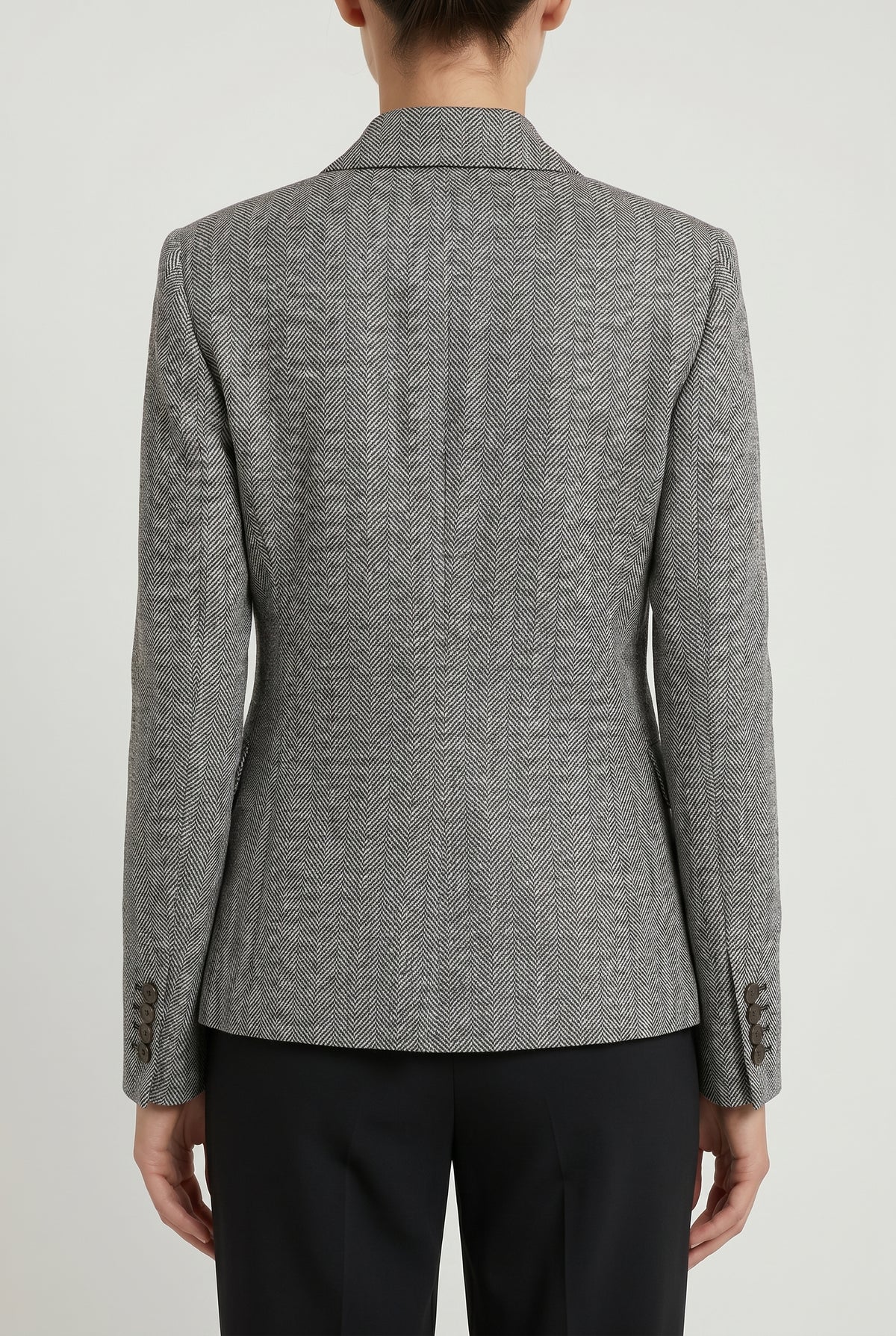 BRUNELLO CUCINELLI WOMEN'S BLACK WHITE LINEN TAILORED JACKET