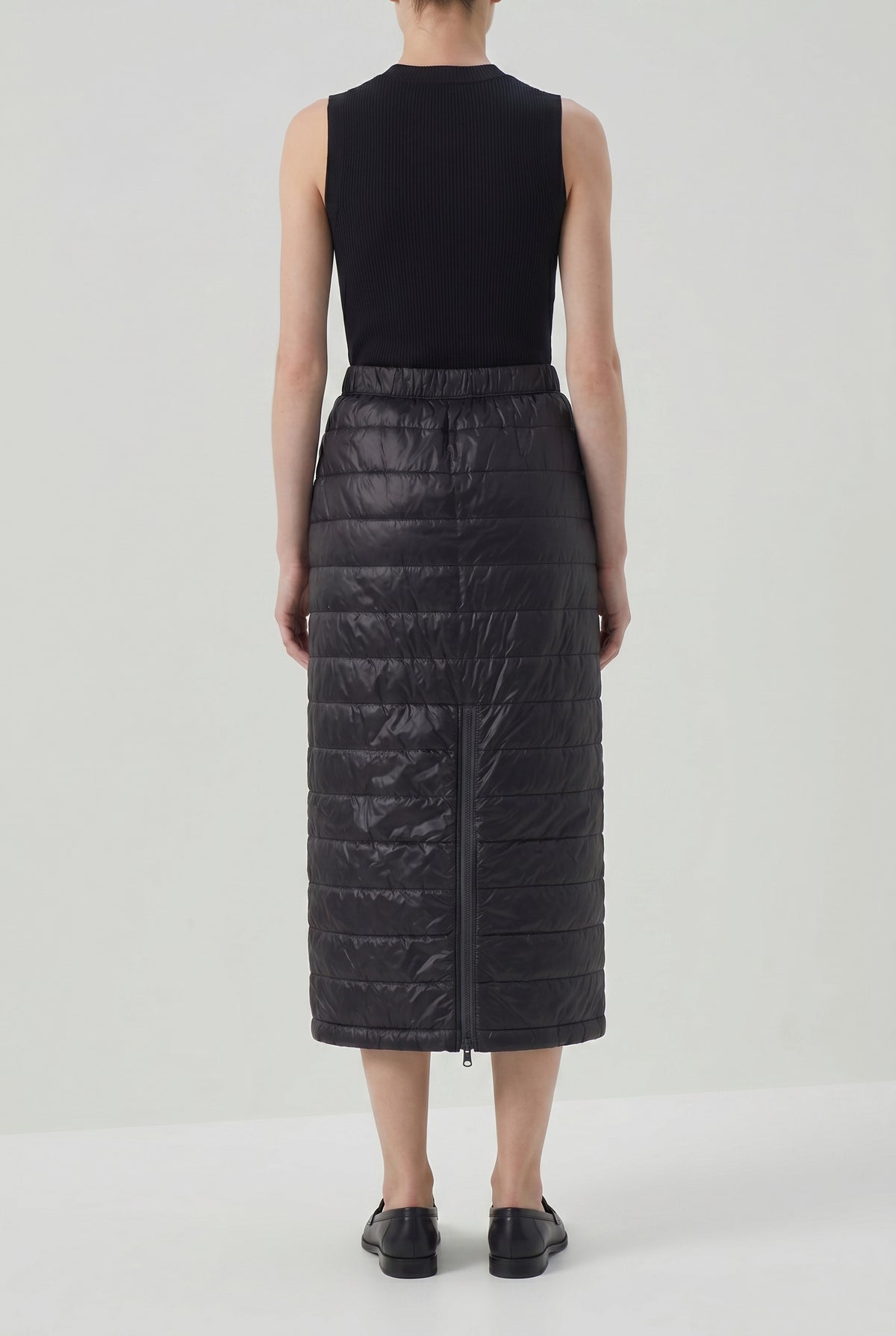 BRUNELLO CUCINELLI WOMEN'S BLACK QUILTED MIDI SKIRT
