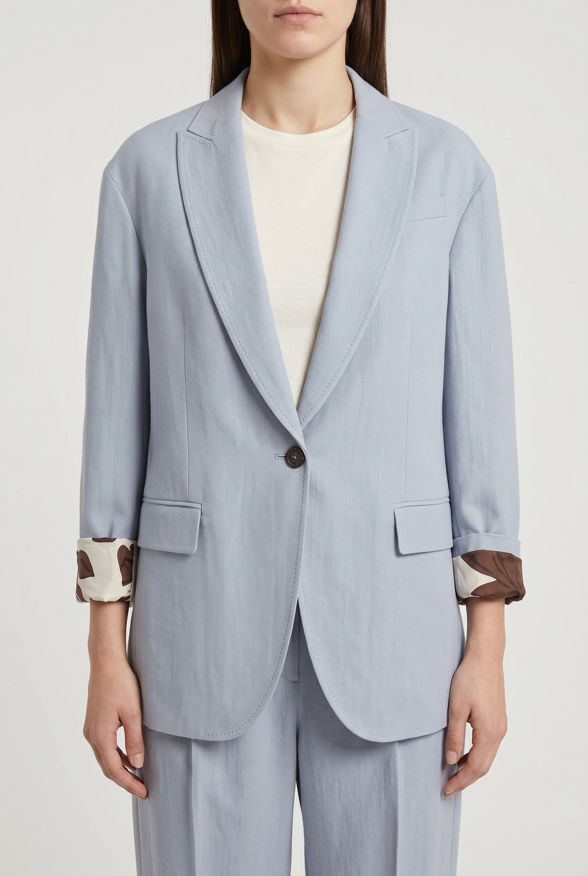 BRUNELLO CUCINELLI WOMEN'S LIGHT BLUE RELAXED SUIT