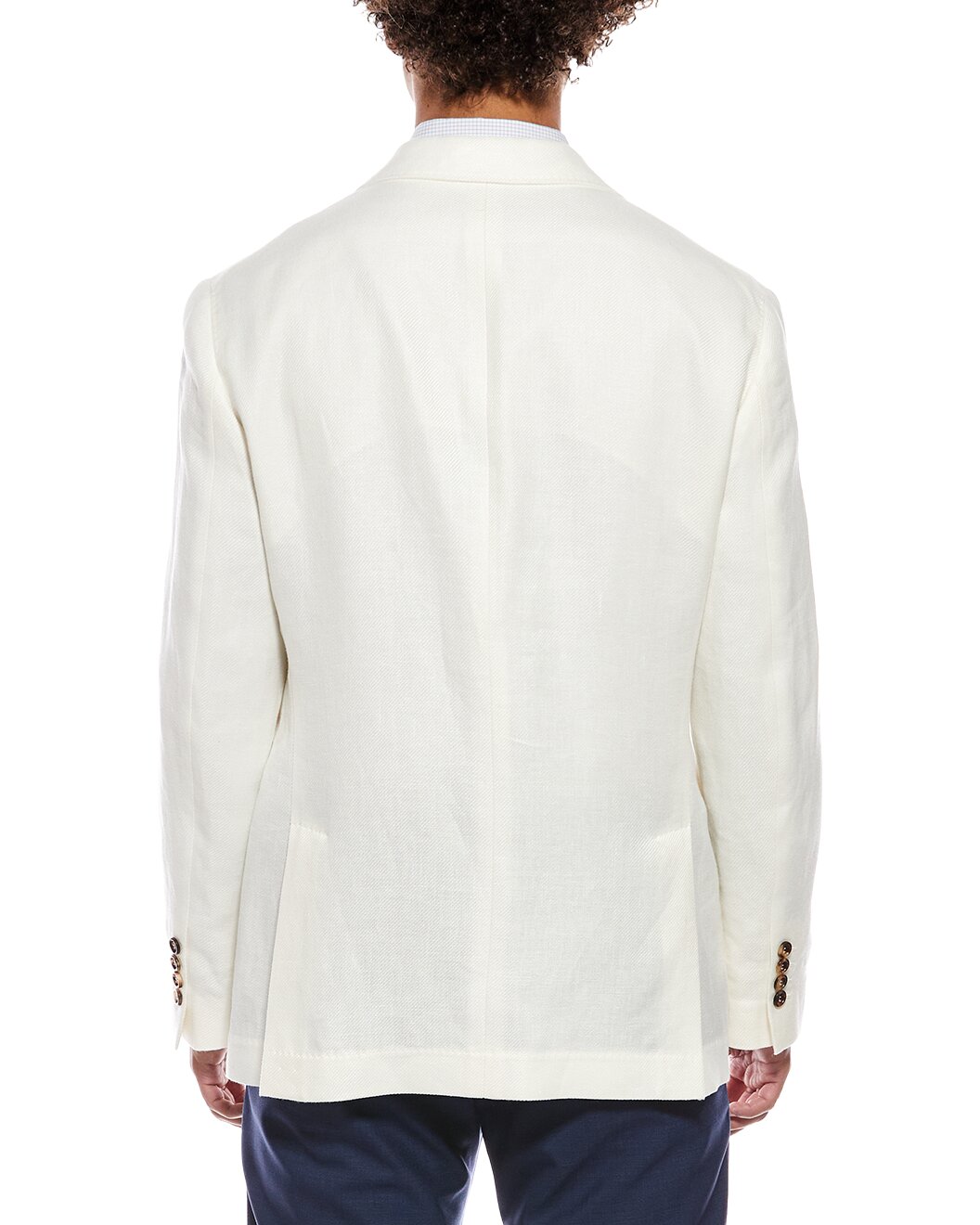 BRUNELLO CUCINELLI MEN'S OFF WHITE LINEN WOOL BLAZER