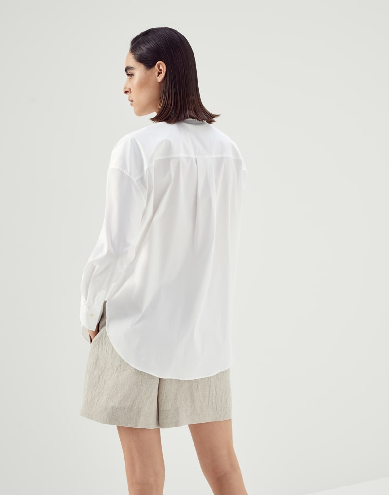 BRUNELLO CUCINELLI WOMEN'S WHITE COTTON BUTTON DOWN SHIRT