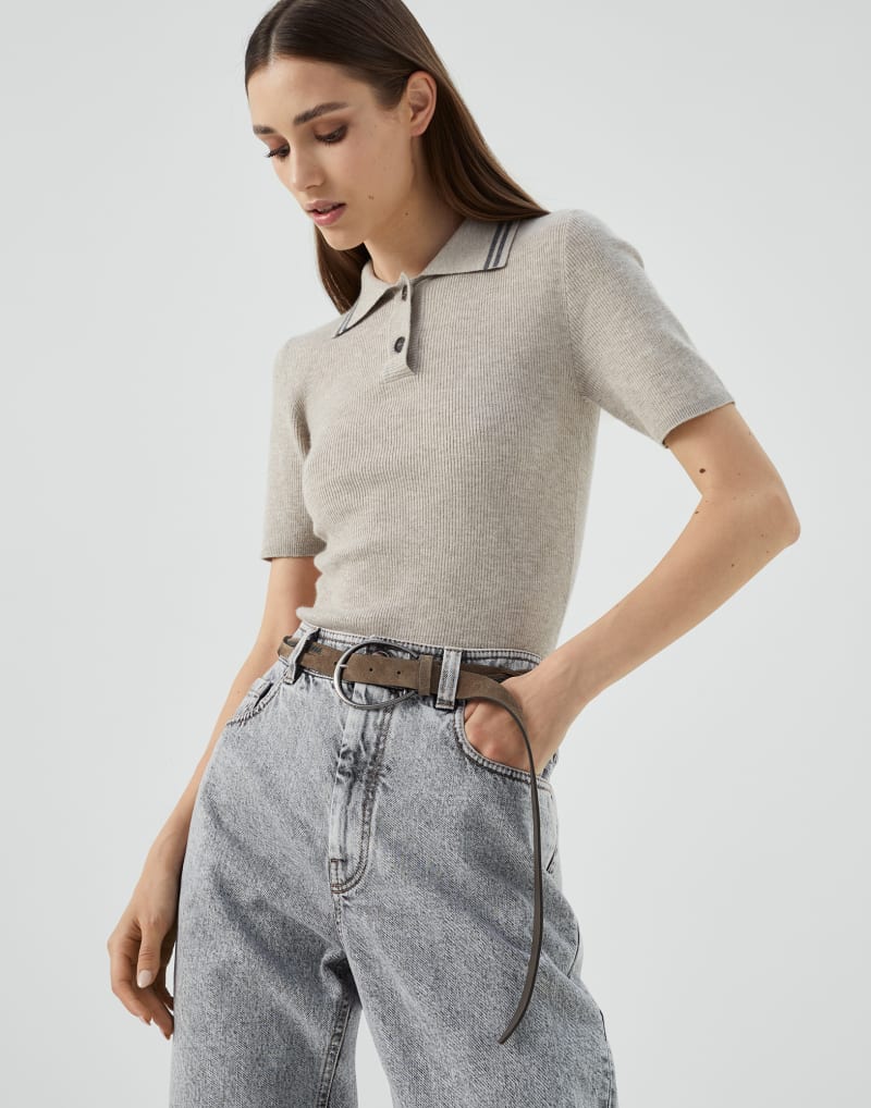 BRUNELLO CUCINELLI WOMEN'S PEAT LEATHER BELT