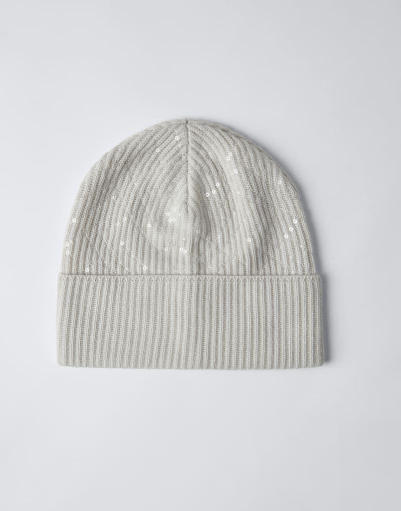 BRUNELLO CUCINELLI WOMEN'S ICE WHITE WOOL KNIT HAT
