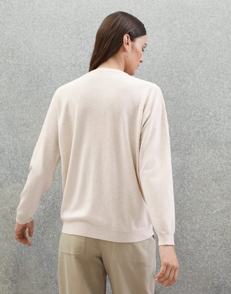 BRUNELLO CUCINELLI WOMEN'S MARBLE WOOL SILK CASHMERE DIAMOND SWEATER