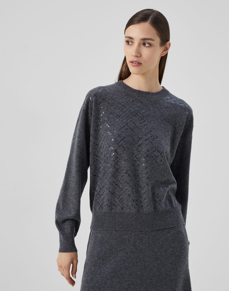 BRUNELLO CUCINELLI WOMEN'S LEAD WOOL SILK BLEND SWEATER