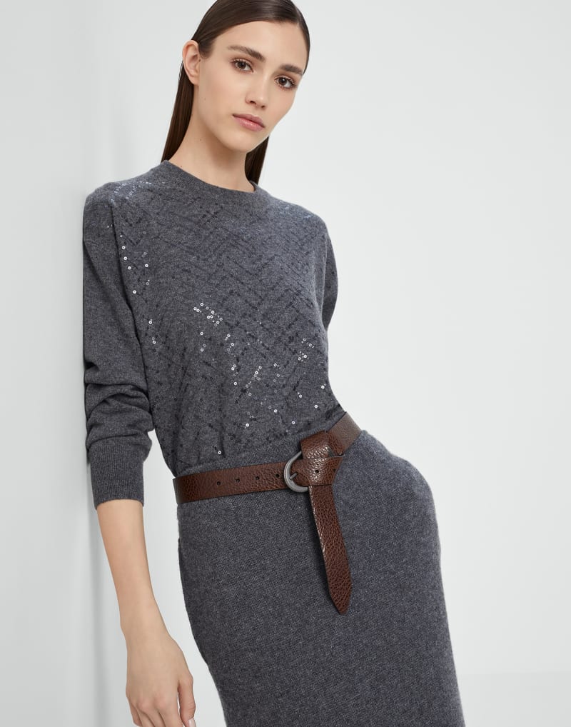 BRUNELLO CUCINELLI WOMEN'S LEAD WOOL SILK BLEND SWEATER
