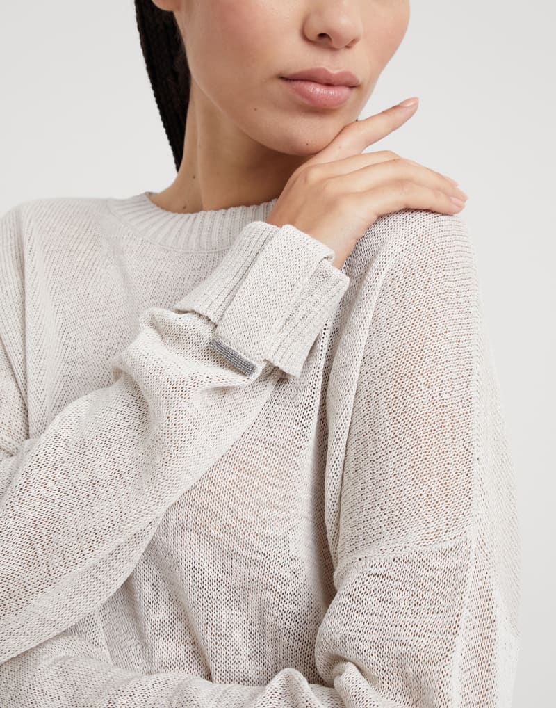 BRUNELLO CUCINELLI WOMEN'S LIGHT BEIGE RELAXED SWEATER
