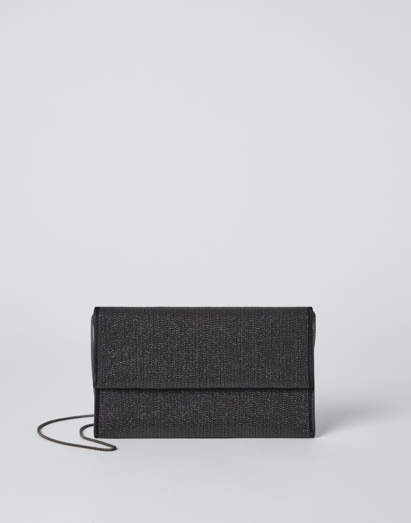BRUNELLO CUCINELLI WOMEN'S ULTRA BLACK OTTONE FINISH CROSSBODY BAG