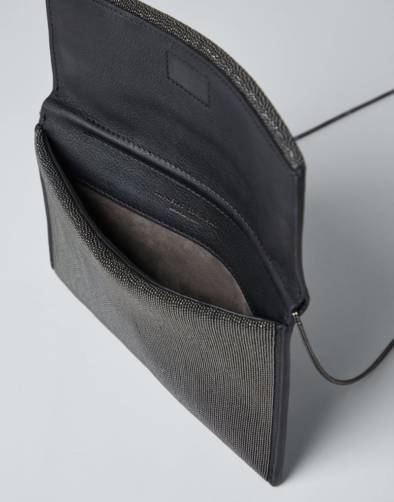 BRUNELLO CUCINELLI WOMEN'S ULTRA BLACK OTTONE FINISH CROSSBODY BAG