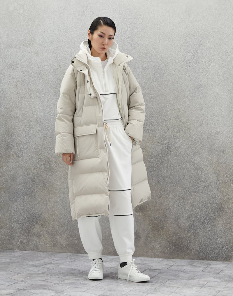 BRUNELLO CUCINELLI WOMEN'S DOVE GREY LONG PADDED JACKET