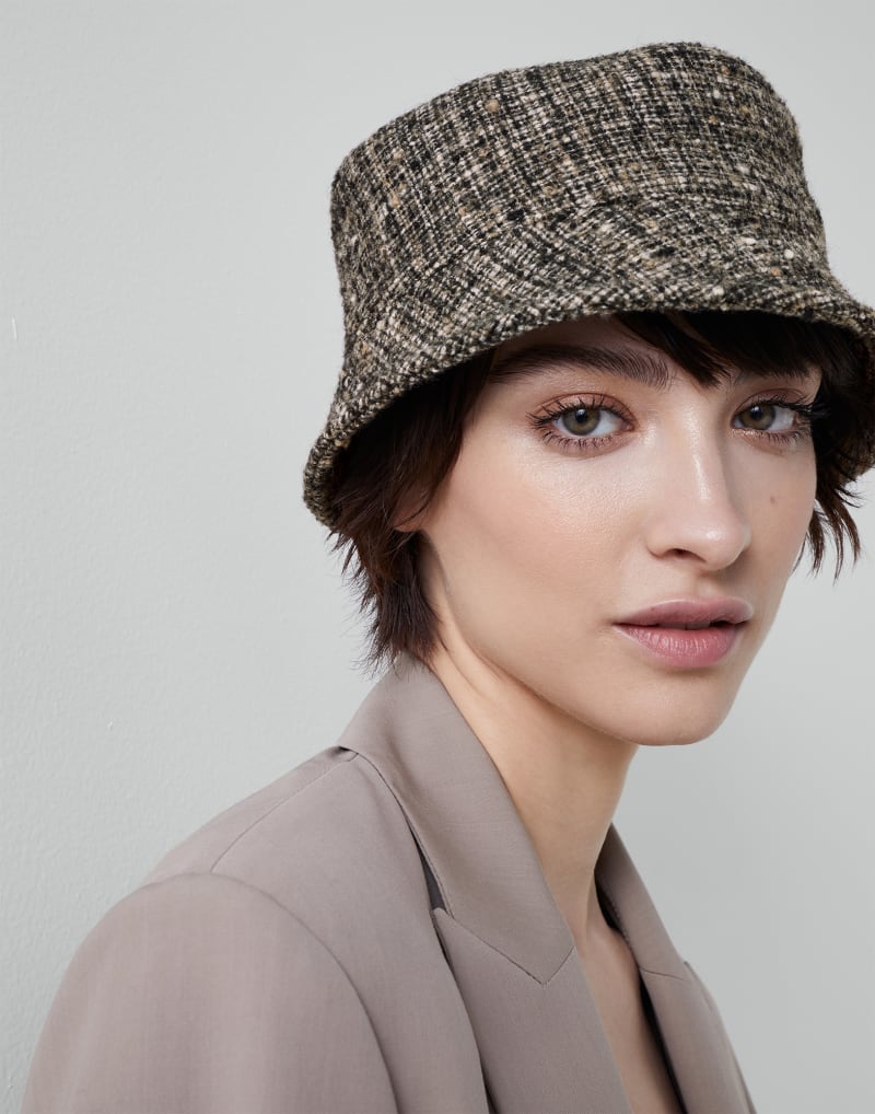 BRUNELLO CUCINELLI WOMEN'S BEIGE WOOL BLEND BUCKET HAT