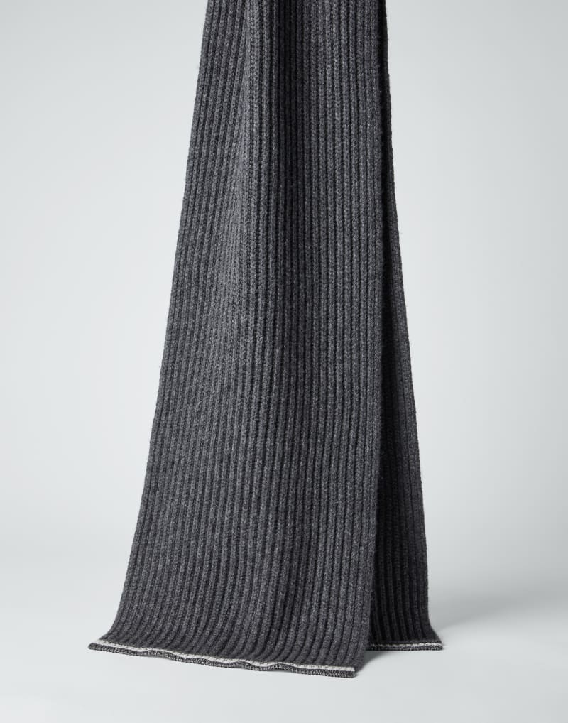 BRUNELLO CUCINELLI WOMEN'S LEAD RIBBED WOOL SCARF