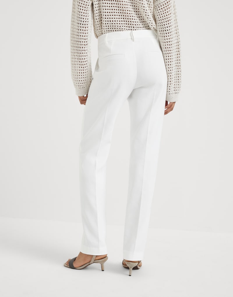 BRUNELLO CUCINELLI WOMEN'S OFF WHITE TAILORED TROUSERS