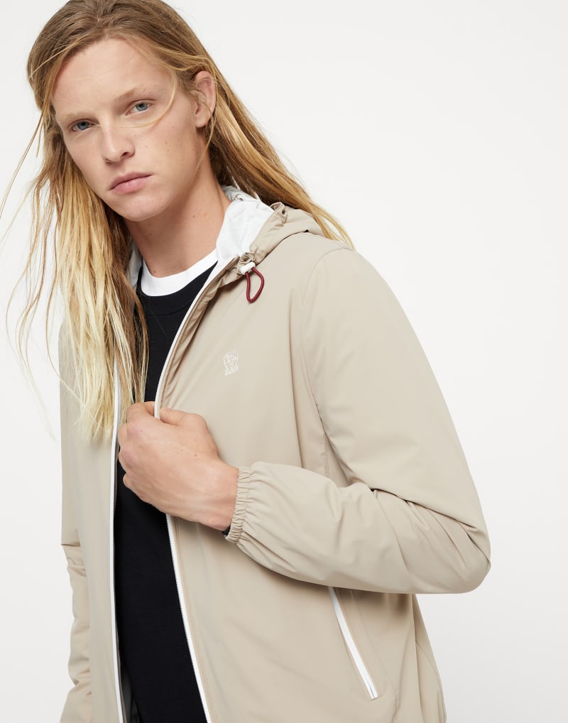 BRUNELLO CUCINELLI MEN'S LIGHT BEIGE CASUAL JACKET