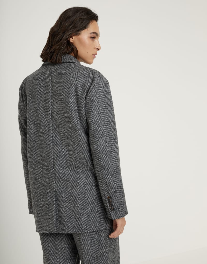 BRUNELLO CUCINELLI WOMEN'S LEAD WOOL BLEND OVERSIZED JACKET