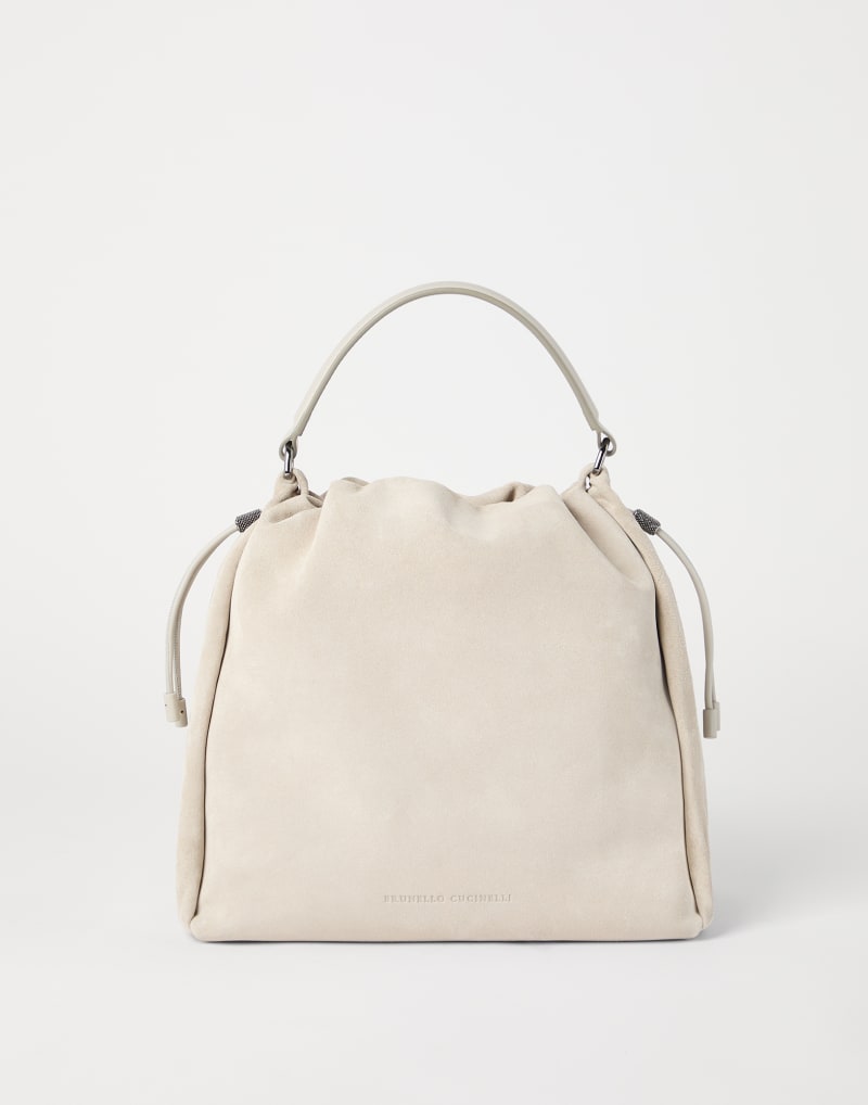BRUNELLO CUCINELLI WOMEN'S LIGHT BEIGE SUEDE BAG