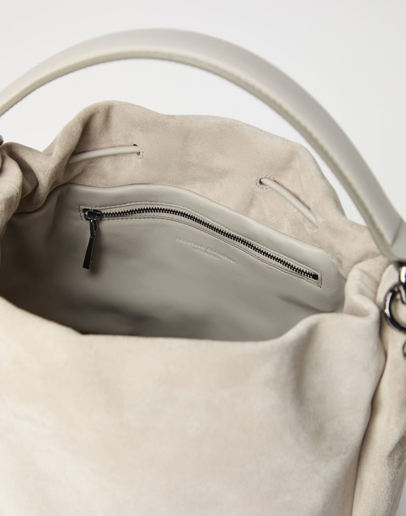 BRUNELLO CUCINELLI WOMEN'S LIGHT BEIGE SUEDE BAG