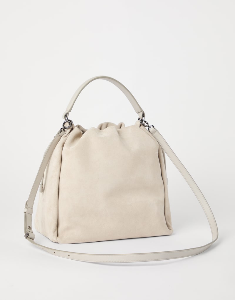 BRUNELLO CUCINELLI WOMEN'S LIGHT BEIGE SUEDE BAG