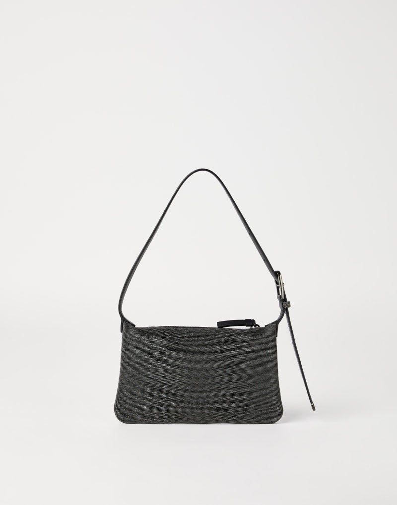 BRUNELLO CUCINELLI WOMEN'S BLACK TEXTURED SHOULDER BAG