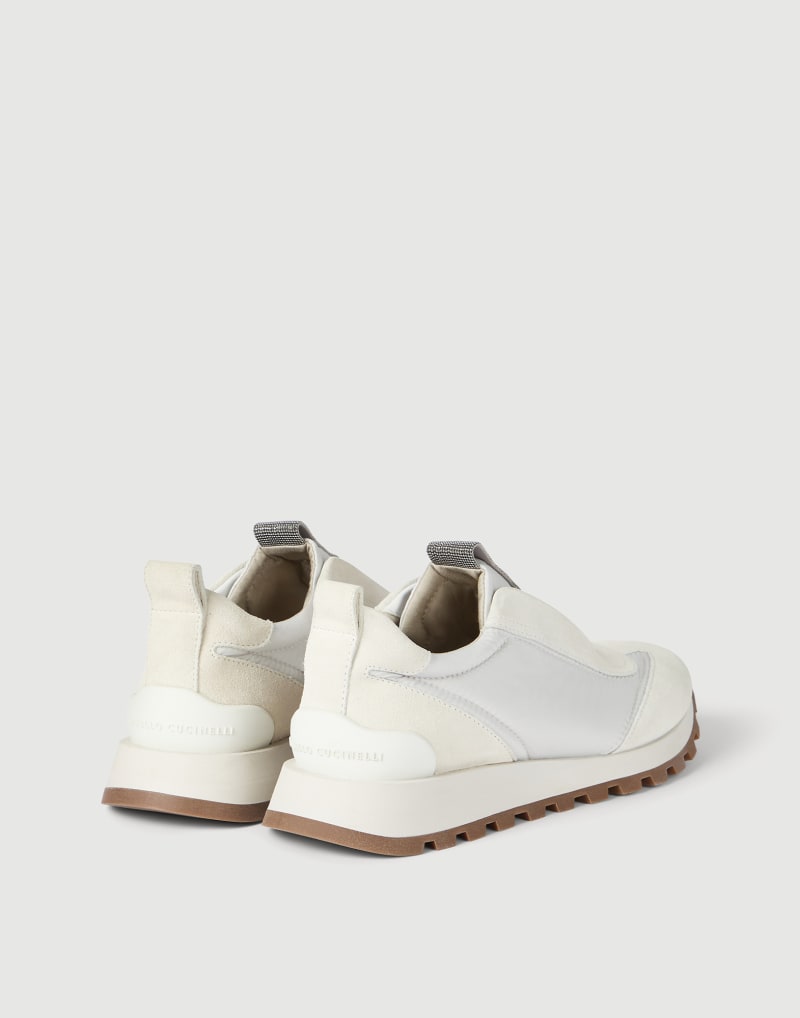 BRUNELLO CUCINELLI WOMEN'S BIANCO LEATHER SLIP ON SNEAKERS