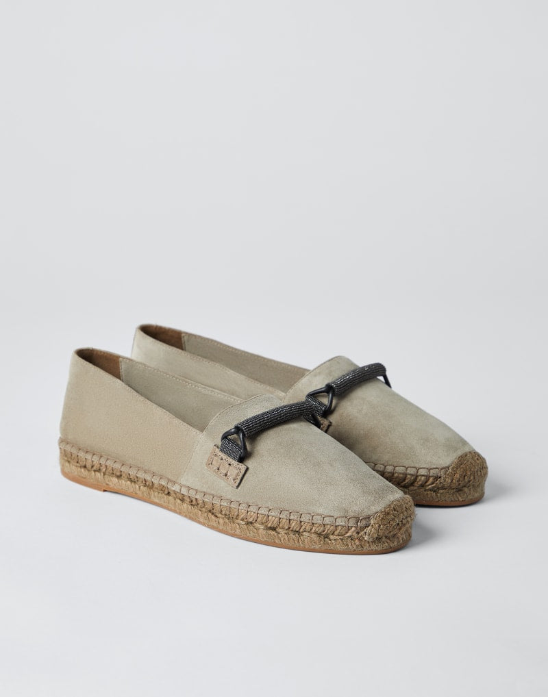 BRUNELLO CUCINELLI WOMEN'S ICE LEATHER ESPADRILLE SHOES
