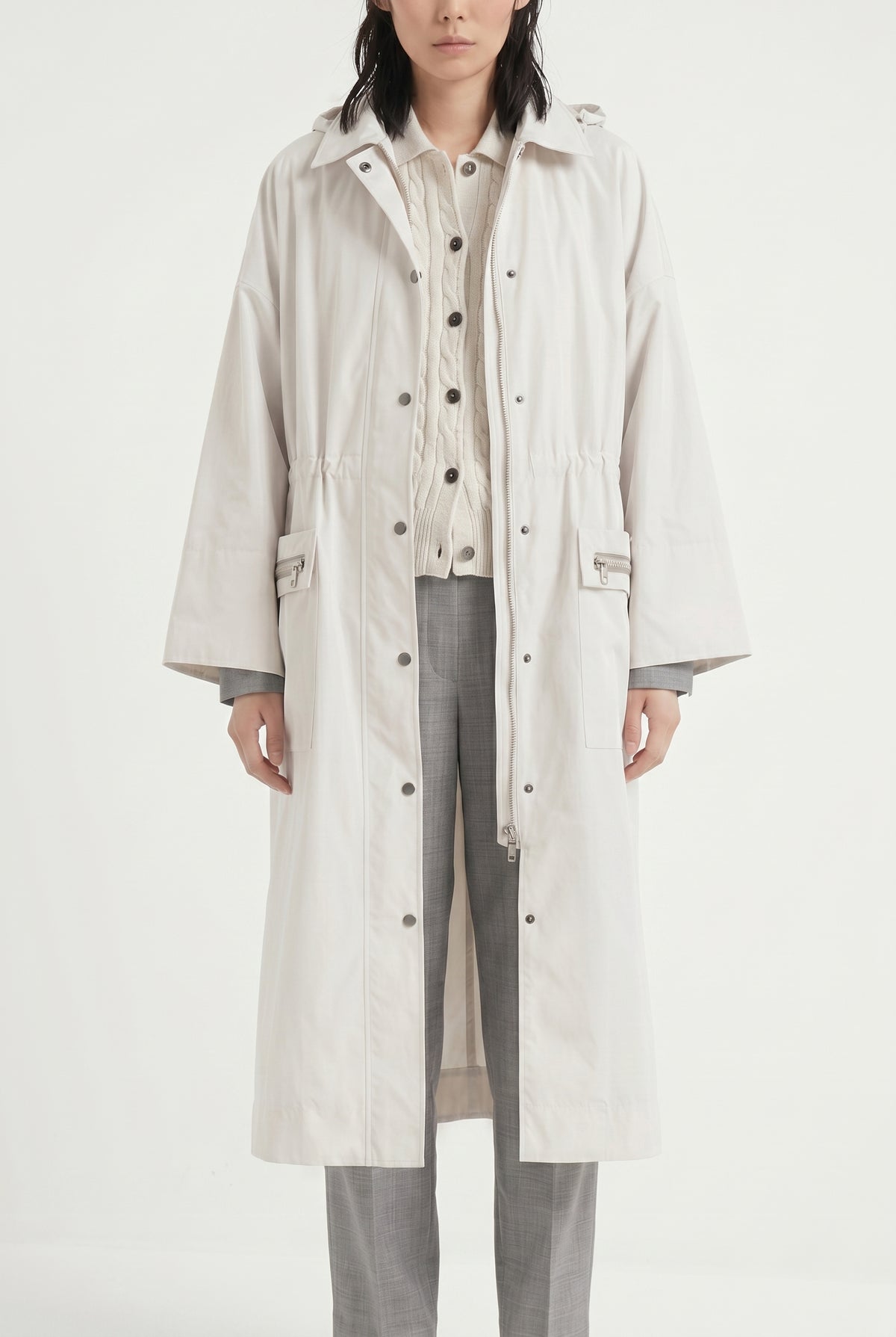 BRUNELLO CUCINELLI WOMEN'S OFF WHITE RELAXED JACKET