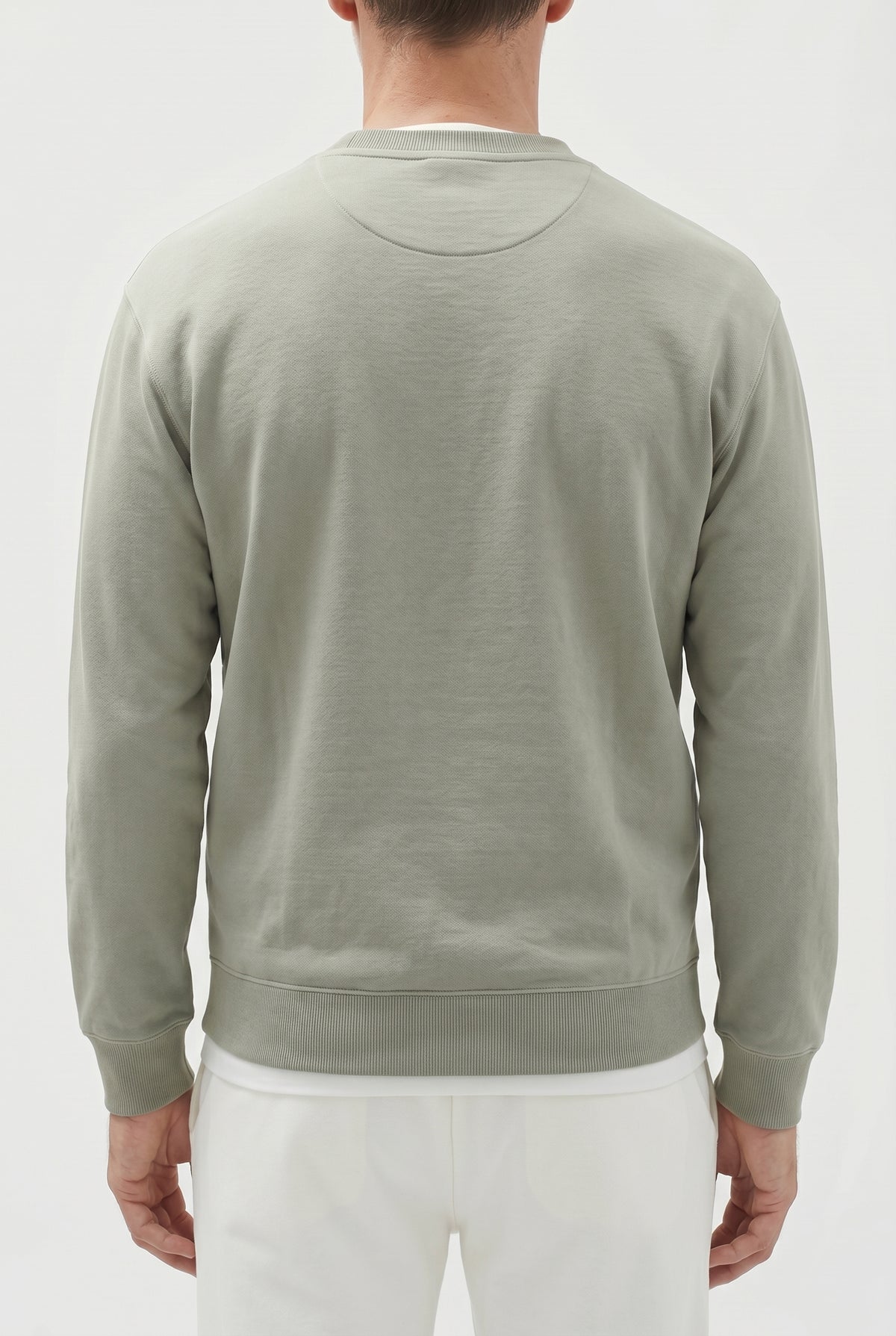 BRUNELLO CUCINELLI MEN'S LIGHT GREEN COTTON SWEATER