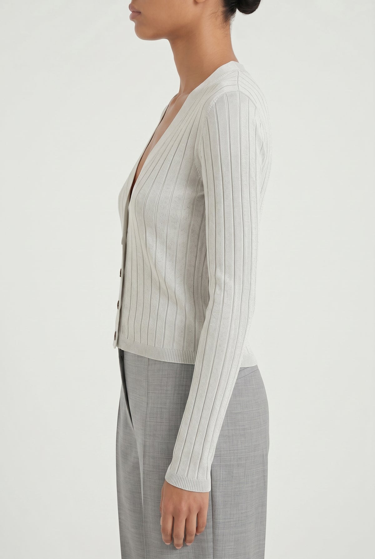 BRUNELLO CUCINELLI WOMEN'S LIGHT GREY SILK SWEATER