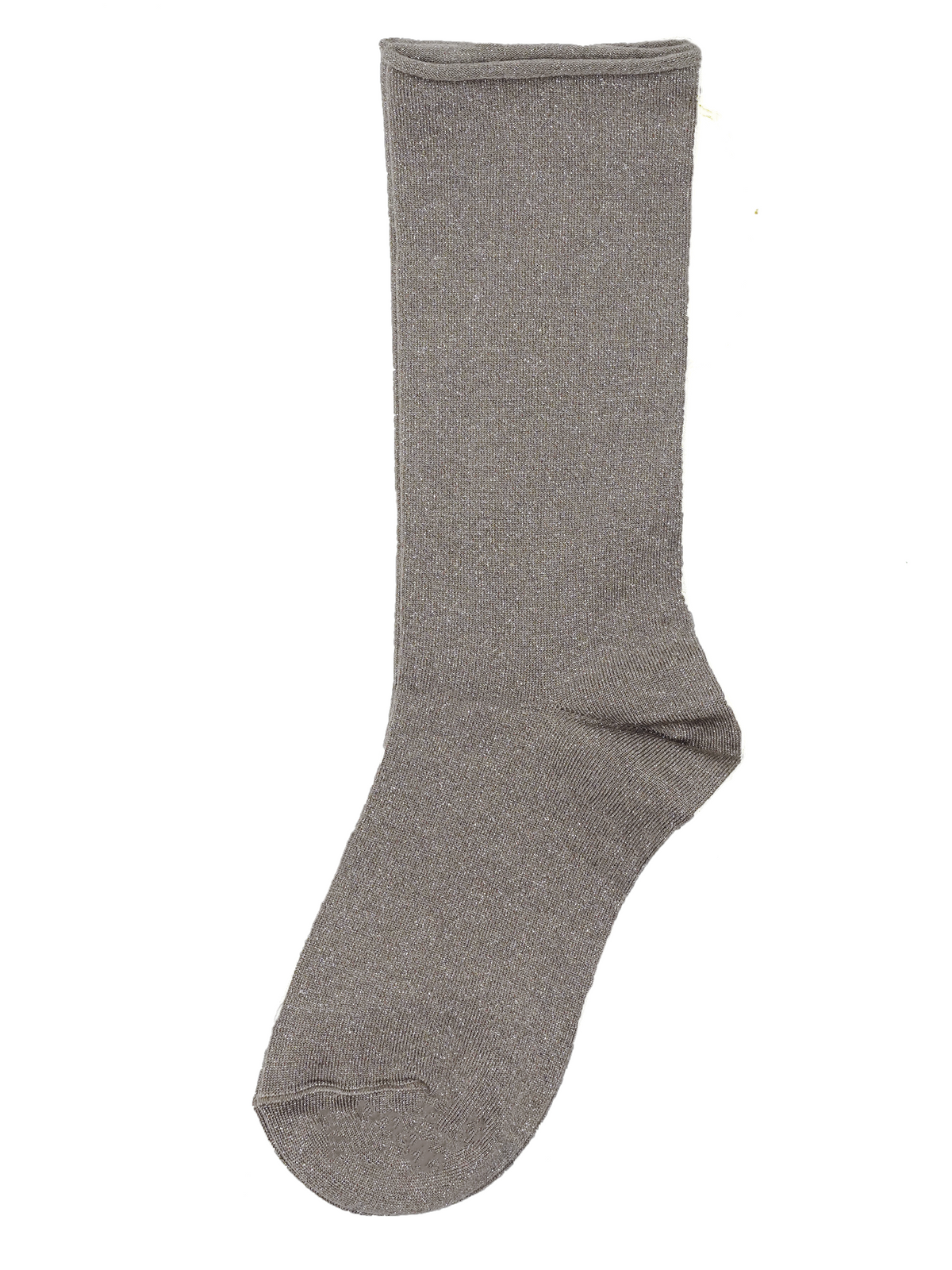 BRUNELLO CUCINELLI WOMEN'S TAUPE WOOL SILK SOCKS