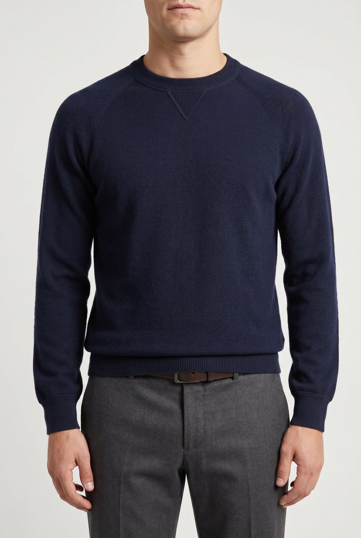 BRUNELLO CUCINELLI MEN'S DARK NAVY CASHMERE SWEATER