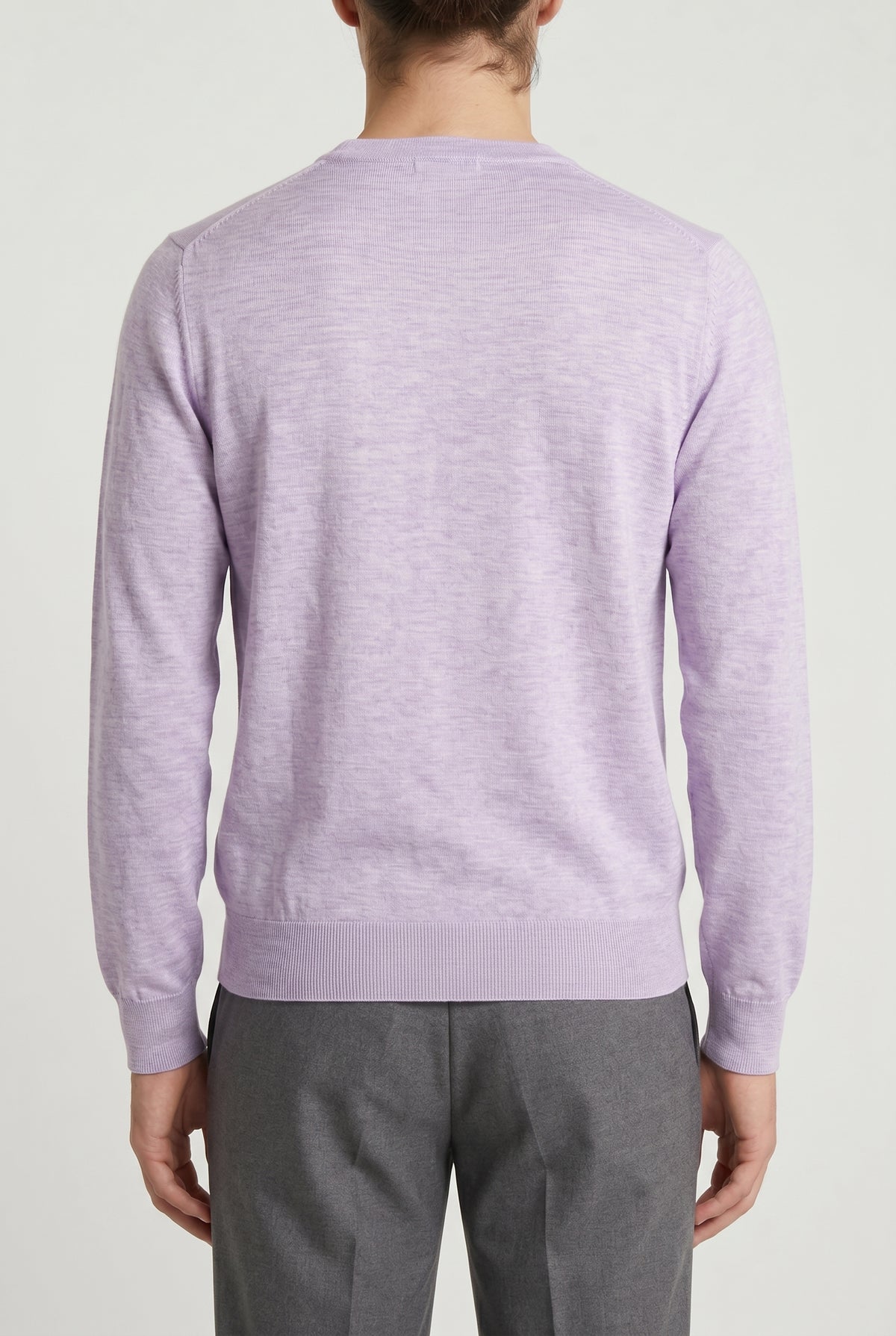 BRUNELLO CUCINELLI MEN'S LAVENDER CASHMERE CREWNECK SWEATER