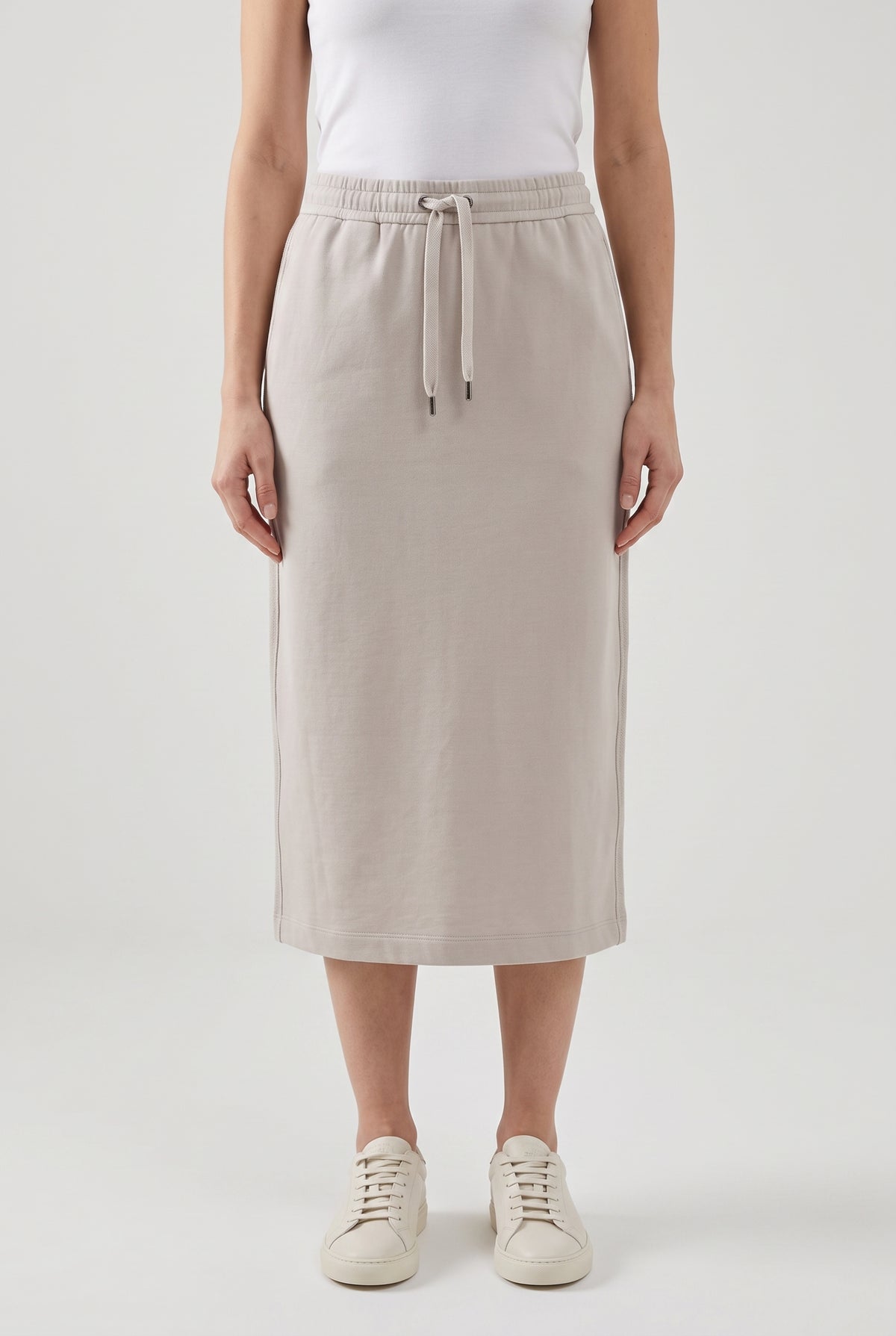 BRUNELLO CUCINELLI WOMEN'S LIGHT BEIGE COTTON SKIRT